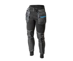 TREBEL Pantalon de Travail avec Poches, Noir, Taille M, résistant à la Transpiration, Limite Les mouvements, détails réfléchissants, Noir, pour Toute l'année, Universel
