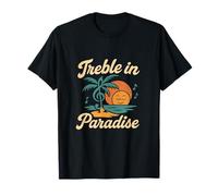 Treble in Paradise Musique Humour Island Graphic T-Shirt