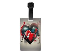 Treble Love and Music Étiquettes à bagages avec carte d'identité, étiquettes de valises pour sac, bagages, accessoires de voyage