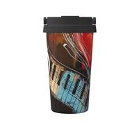 Treble Love and Music - Gobelet à café isotherme en acier inoxydable, anti-fuite, à double paroi, boissons chaudes et froides, 500 ml, parfait pour les déplacements, le bureau, la maison