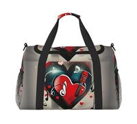 Treble Love and Music Sac de voyage pliable imperméable léger avec bandoulière