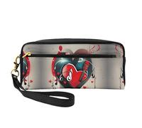 Treble Love and Music Trousse de maquillage de voyage, trousse de maquillage pour femme, étui de rangement de maquillage essentiel de voyage, Noir , Taille unique, Trousse de maquillage