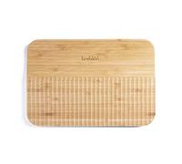 Trebonn - Wave Chop & Slide, planche à découper en bambou avec motif guide de coupe et canal récupérateur de nourriture, avec fond antidérapant (30 x 20 cm), Vert
