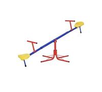 Outsunny Balançoire à bascule enfant 3 à 8 ans Rotatif 360° Pied 4 tiges Métal/PP Multicolore