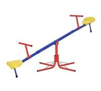 Outsunny Balançoire à bascule enfant 3 à 8 ans Rotatif 360° Pied 4 tiges Métal/PP Multicolore