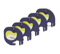 TReCVd Étiquette Multicolore, 5 Paquets, Compatible avec Le Ruban Plastique Noir sur Blanc de 12mm LT 91201 91202 91203 91204 91205(5pack 91201)
