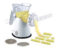 Tredoni Hachoir à Viande Manuel & Râpe à Légumes, Machine à Biscuits/Presse-Biscuits Cookie Maker + Accessoire à Motifs pour Churros/Biscuits (4 Formes), Blanc