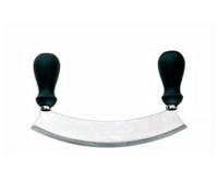 Tredoni Hachoir Couteau Mezzaluna 26cm Coupe-Trancheuse, Hachoir Rond de Lune -Acier Inoxydable Italien