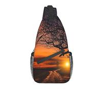 Tree At Golden Sunset Crossbody Chest Bag, Sac à bandoulière, Sac à dos de randonnée en plein air Week-end, Convient aux hommes et aux femmes