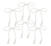 Tree Bows - 6 Piece Rhinestone Pearl Ornament Set, Modern Decorative Knot for Christmas, Faux Pearl Bow Knots Fireplace Garland Party Wedding Birthday, Sparkling Rhinestone, Multi Color