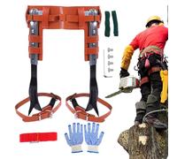Tree Climbing Set, Adjustable Cowhide Leather Spurs, Heavy-Duty Climbing Gear, Professional Work Equipment, Secure Leg Straps for Trimming, Cutting, Orchard, Gardening, Fruit Picking, Outdoor