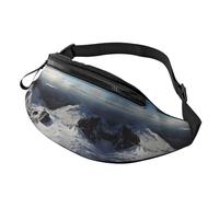 Tree Decor Sac banane pour homme et femme, sac de poitrine réglable tendance, sac banane de voyage, sport, marche, Top of the Snow Mountain, Taille unique