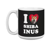 Tree-Free Greetings 20 oz I Heart Shiba Inus Artistique Artful Jumbo Mug