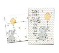 Tree-Free Greetings Carte d'anniversaire - Motifs artistiques - 1 carte + enveloppe assortie - Fabriqué aux États-Unis - Papier 100 % recyclé - 12,7 x 17,8 cm - Twinkle Twinkle (VO69633)