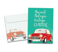 Tree-Free Greetings - Carte d'anniversaire - Motifs artistiques - 1 carte + enveloppe assortie - Fabriqué aux États-Unis - Papier 100 % recyclé - 12,7 x 17,8 cm - Voiture classique (VO69644)