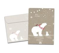 Tree-Free Greetings Carte de vœux de Noël avec enveloppe assortie, respectueuse de l'environnement, fabriquée aux États-Unis, papier 100 % recyclé, 12,7 x 17,8 cm, Sweet Polar Christmas (GO64212)