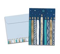 Tree-Free Greetings Hanukkah HB54446 Lot de 10 enveloppes assorties respectueuses de l'environnement, fabriquées aux États-Unis, papier 100% recyclé, 12,7 x 17,8 cm, bougies Menorah