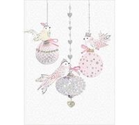 Tree-Free Greetings HB93305 Lot de 10 cartes de vœux vintage en papier recyclé Marron Décoration pour oiseaux, Joyeux Noël.