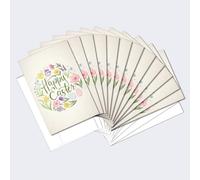 Tree-Free Greetings Lot de 12 cartes de Pâques respectueuses de l'environnement, fabriquées aux États-Unis, papier 100 % recyclé, ECOnotes, 10,2 x 15,2 cm, couronne de printemps (FS64396)