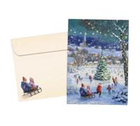 Tree-Free Greetings Lot de 12 enveloppes de Noël avec enveloppes assorties, respectueux de l'environnement, fabriqué aux États-Unis, papier 100 % recyclé, 12,7 x 17,8 cm, rêve d'un Noël blanc (HP60638)