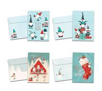 Tree-Free Greetings Lot de 16 cartes de vacances de 12,7 x 17,8 cm avec enveloppes assorties, fabriquées aux États-Unis, papier 100 % recyclé, nain pour les vacances (GP60498)