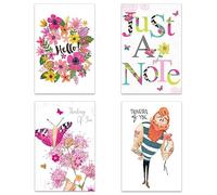 Tree-Free Greetings Lot de 16 cartes vierges assorties avec enveloppes, respectueuses de l'environnement, fabriquées aux États-Unis, papier 100% recyclé, 10,2 x 15,2 cm, éclatantes (FP54168)