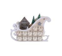 Tree House Sleigh Wooden Advent Calendar Countdown Christmas Party Decor 24 Drawers with Led Light Ornament