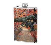 Tree In The Fall Petite flasque en acier inoxydable antirouille et étanche avec toucher délicat et doux, scellée avec couvercle à vis et durable, et enveloppée de cuir synthétique à l'extérieur, 236,8