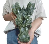 Tree Jade ragon,Quartz Crystal Carved Dragon Skull, Decor Home Decor(Size:22-25cm)