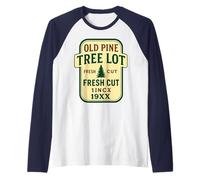 Tree Lot Local - Panneau Vintage Pin Noël Manche Raglan