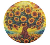 Tree Made of tournesols Rond Puzzle 195 Pièces Adultes Enfants Forme d'animal Inspirations Voyage Réduction du Stress La Décoration Moderne Jeu Cadeau 195 PCS