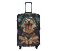Tree Meditating Retriever Housses de bagage de voyage élastiques pour valises de 45,7 à 81,6 cm, Noir, CH
