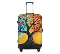 Tree of Life Housse de protection élastique pour valise de voyage Motif imprimé anti-rayures, Noir , M
