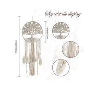 Tree Of Life Large Dream Catcher,wall Hanging Dreamcatcher with Feather Leaf Woven Boho Dream Catchers for Home Bedroom Baby Room Nursery Hippie Weddi