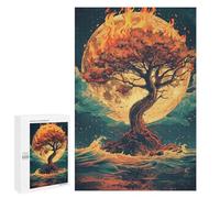 Tree of Life on Fire Puzzle 1000 Pièces Educa Jouet en Bois Cadeau Unique Décoration Intérieure Jeu Éducatif Challenge Toy Adultes Et Enfants À Partir De 14 Ans 1000 PCS