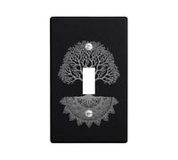 Tree of Life - Plaques murales en thermoplastique thermoplastique pour interrupteurs, décoration bohème noire, taille standard