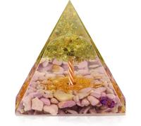 Tree of Life - Pyramide orgonale pour énergie positive, péridot et lépidolite - Pyramides de cristal de guérison pour réduire le stress, chakra, guérison Reiki, méditation