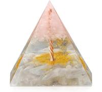 Tree of Life Pyramide orgonale pour énergie positive, quartz rose et pierre de lune pyramides de cristal de guérison pour réduire le stress, chakra, guérison Reiki, méditation