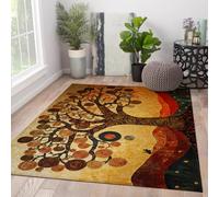 Tree of Life Tapis 200x300 pour Chambre carpette Abstrait de Ferme Bureau à Domicile Hall d entrée Table Cuisine Pliable et Doux Lavable Descente lit Poil Bas antidérapants Anti Taches