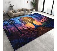 Tree of Life Tapis 50 x 80 cm Forest Nature Scenery Antidérapant Lavable Tapis de Sol Doux Facile d’Entretien Petit Rug de Chevet pour Chambre Entrée Q-63