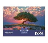 Tree on an Island 1000 Pièces Carton Extra-épais Lot de Puzzles Lonely Tree Stimulant Et Éducatif Défi Unique Puzzles pour Adultes Et Enfants 70x50cm/1000pcs