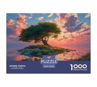 Tree on an Island 1000 Pièces Carton Premium Lot de Puzzles Lonely Tree Stimulant Et Éducatif Jeu Familial Puzzles pour Adultes Et Enfants 70x50cm/1000pcs