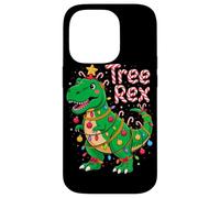 Tree Rex Christmas Costume T-Rex Dinosaur Xmas Light Family Coque pour iPhone 14 Pro