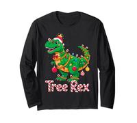 Tree Rex Christmas Costume T-Rex Dinosaur Xmas Light Family Manche Longue