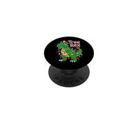 Tree Rex Christmas Costume T-Rex Dinosaur Xmas Light Family PopSockets PopGrip Adhésif