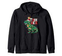 Tree Rex Christmas Costume T-Rex Dinosaur Xmas Light Family Sweat à Capuche
