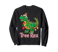 Tree Rex Christmas Costume T-Rex Dinosaur Xmas Light Family Sweatshirt