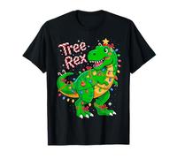 Tree Rex Christmas Costume T-Rex Dinosaur Xmas Light Family T-Shirt
