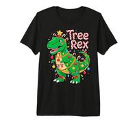 Tree Rex Christmas Costume T-Rex Dinosaur Xmas Light Family T-Shirt Haut de Gamme