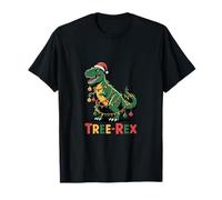 Tree-Rex Funny Dinosaur Lumières de Noël Look T-Shirt